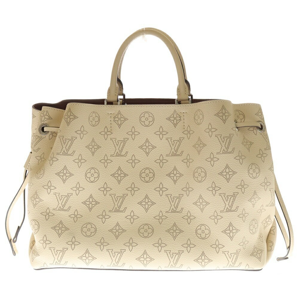 LOUIS VUITTON Monogram Mahina Bella Tote Handbag Beige Leather